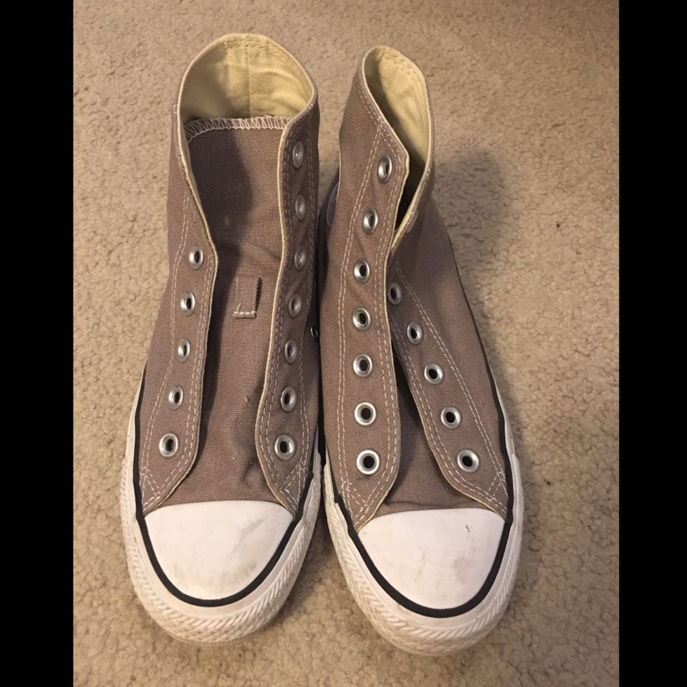 Grey high top converse